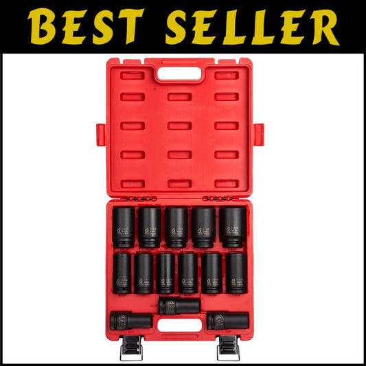 14-Piece SAE Deep Impact Sockets, 3/4 Inch Drive - Lifetime Warranty Included