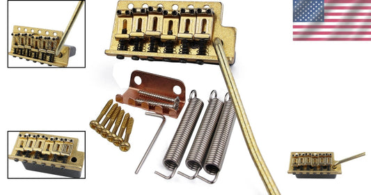 6-String Tremolo Bridge with Vintage Steel Saddles and Zinc Block - Easy Install
