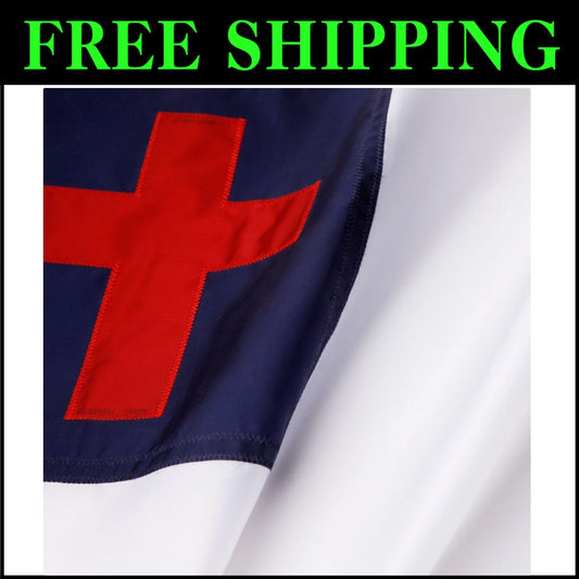 3x5 Christian Flag with Appliqued Cross - Durable SolarMax Nylon, All Weather