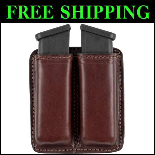 Versatile IWB/OWB Magazine Holder - Handmade Leather for Double Stack Mags