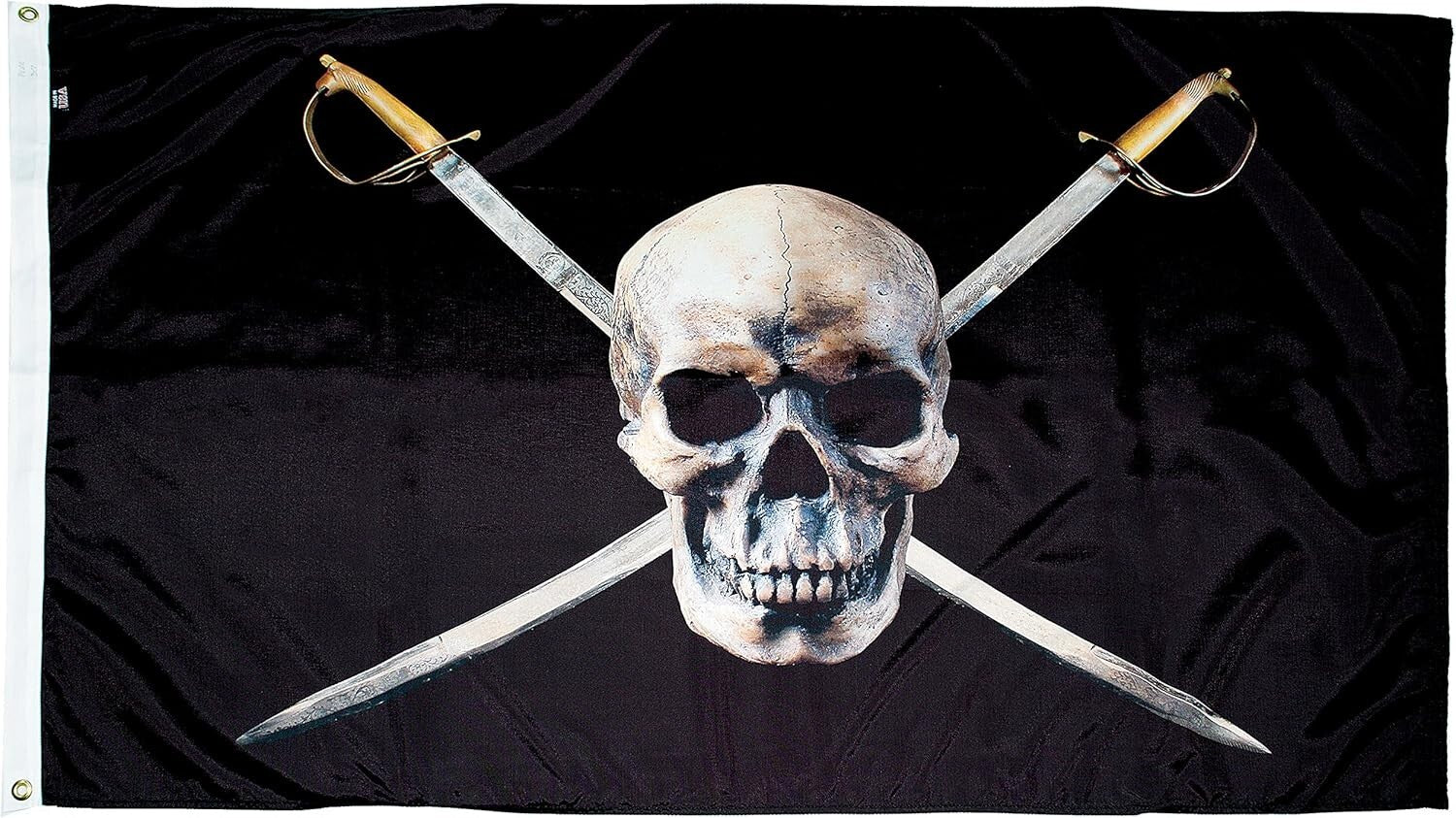 3x5 ft Nylon Pirate Flag with Brass Grommets - Perfect for Outdoor Use