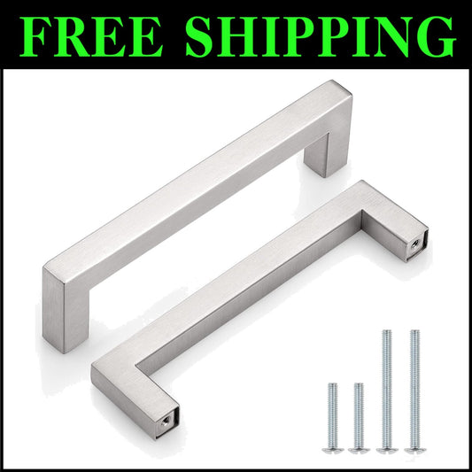 Durable 5-Inch Hole Center Stainless Steel Handles - 20 Count Brushed Finish