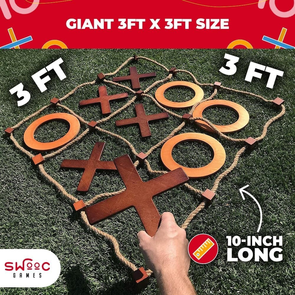 Weather-Resistant Giant Tic Tac Toe Game - Perfect for Backyard Parties