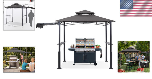 11x5 Outdoor BBQ Shelter with LED Lights & Bonus Hooks for Grilling Fun
