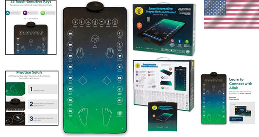Modern Touch-Sensitive Prayer Mat for Adults - Interactive Salah Learning Aid