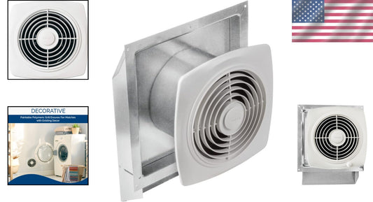 Efficient 200 CFM Galvanized Steel Ventilation Fan, Perfect for Garages, 8"