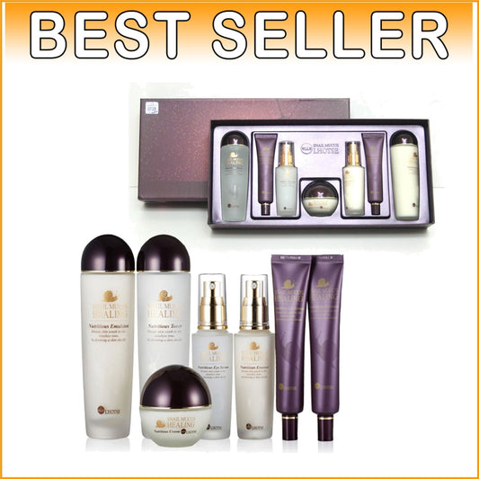 7-Pcs Snail Mucus Nutritive Skincare - Reduce Wrinkles & Enhance Hydration