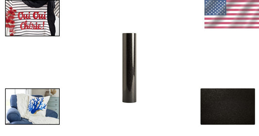 Lavish Black Glitter Iron-On Value Pack - Create Stunning Designs, 12" x 144"