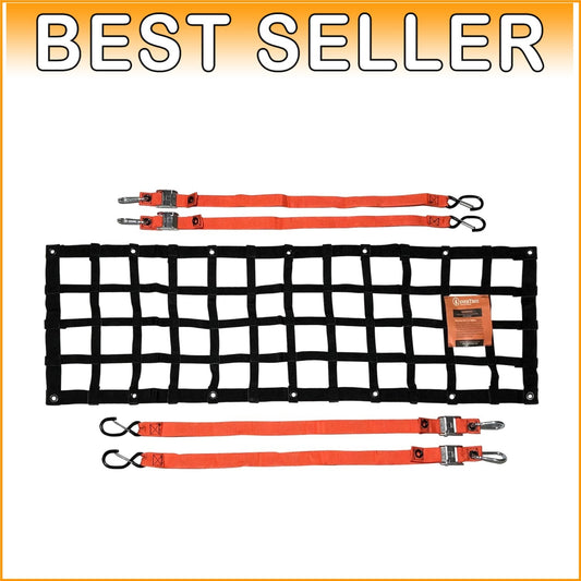 84" Adjustable Cargo Net with Easy Storage for Trucks and Outdoor Adventures