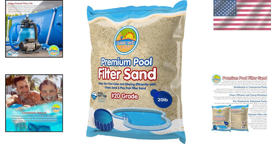 20 lbs Pre-Washed Silica Filter Sand for Above & Inground Pools - No Clogging