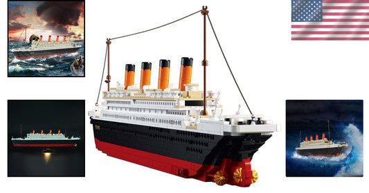 1021-Piece Titanic Block Model Kit with Detailed Instructions - Gift-Ready!
