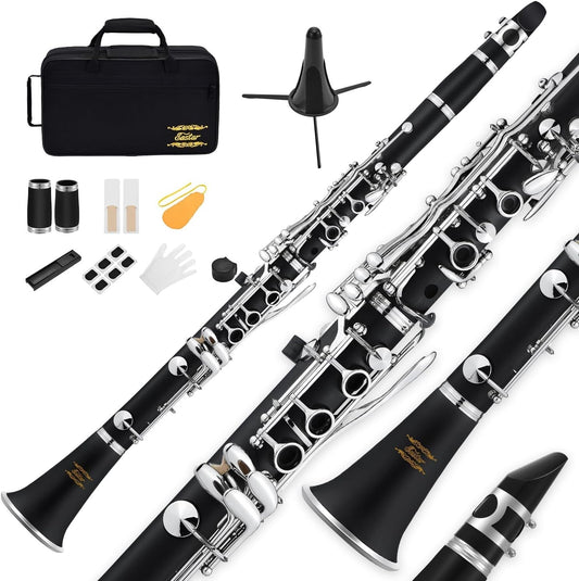 ECL-300 B Flat Clarinet Set for Beginners - Ebonite Body & Nickel-Plated Keys