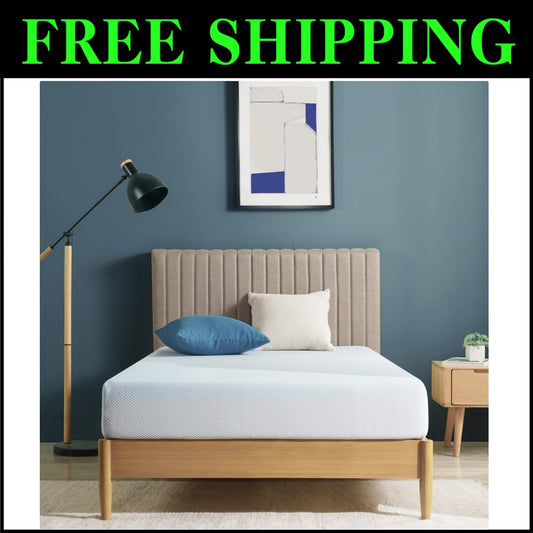 Safe and Comfortable Gel-Infused Memory Foam Mattress - Twin, 10-Year Warranty