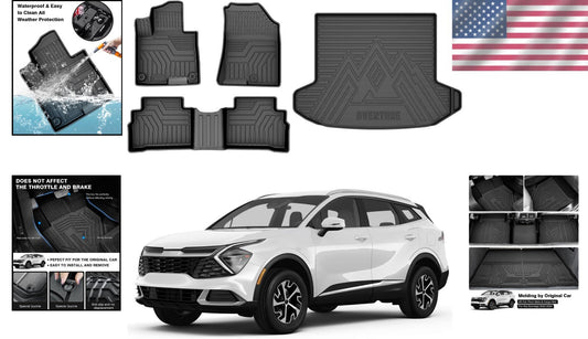 Easy Install TPE Cargo Liner and Floor Mat Set for 2023-2025 Kia Sportage