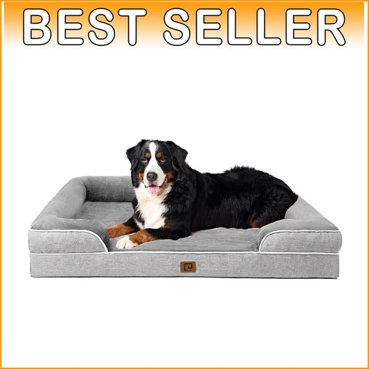 Egg-Crate Foam XL Dog Couch with Non-Slip Bottom - Perfect for All Breeds
