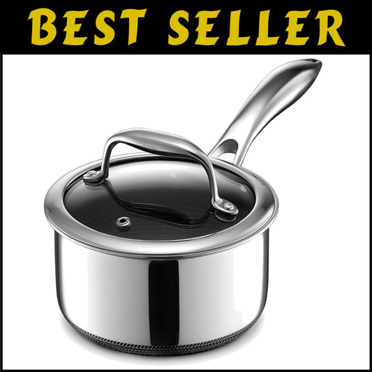 Elegant 1-Quart Nonstick Saucepan with Tempered Lid - Ideal for Small Servings