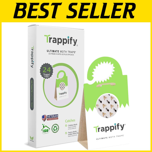 Effective Adhesive Moth Traps for Closet, Pantry & Cabinets – Easy 24 Pack