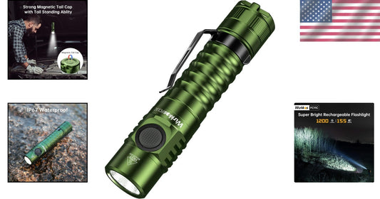 Compact Rechargeable LED Flashlight - IP68 Rated Waterproof & Magnetic Tail Cap