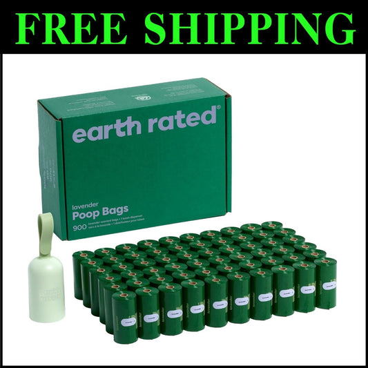 Durable Dog Poop Bag Dispenser with 900 Lavender Bags - Essential for Walks