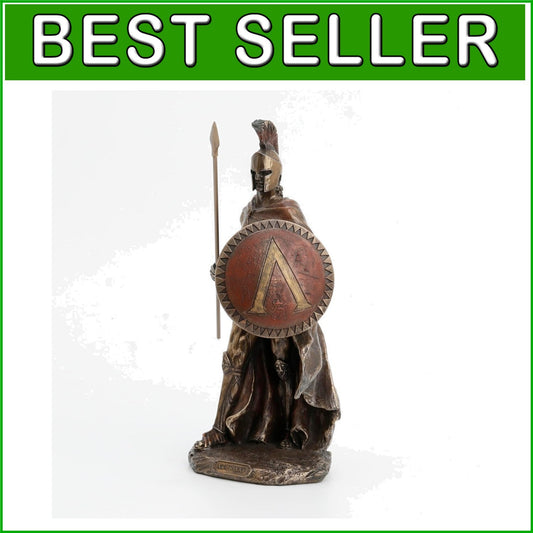 Detailed Leonidas Spartan King with Spear & Shield - 9 7/8 Inch Bronze Classic