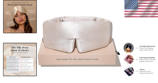 All-Size Secure Fit Silk Sleep Mask – Luxurious Dusty Gold for Total Darkness
