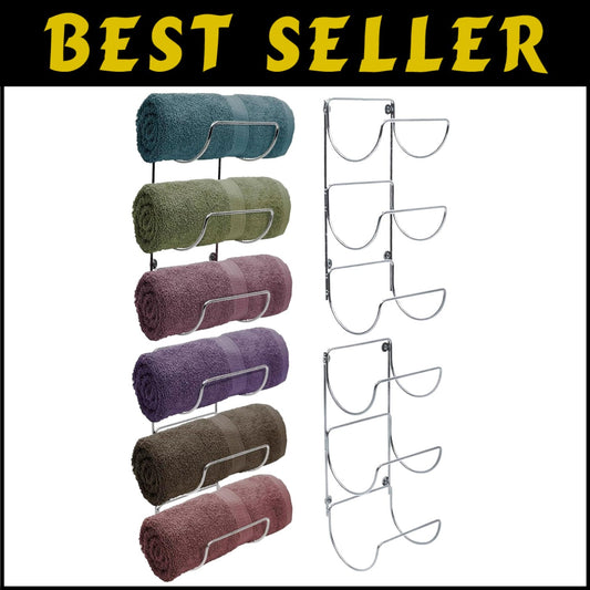 Durable Iron Wall Towel Rack - 12 Levels for Vertical Towel Organization