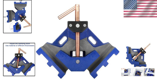Compact Cast Iron Angle Clamp for Professional Welding - 90-Degree Support