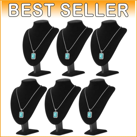 Black Velvet Necklace Holder - 11 Inch Display Stand for Weddings & Birthdays
