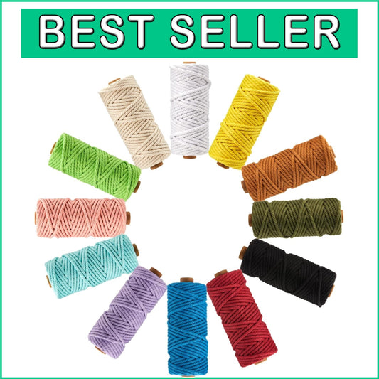 Bulk 5mm Twisted Macrame Cord in 12 Colors - Ideal for Beginners & Crafts