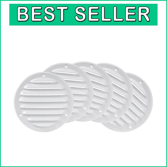 4" Metal Air Vent Grilles - Durable White Covers - Pack of 5 for Easy Mounting