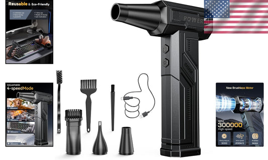 Eco-Friendly Electric Air Duster - Lightweight & Powerful Compressed Air Tool