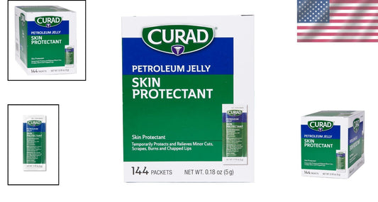 Petroleum Jelly Skin Protectant - 144 Foil Pack, Ideal for Dry and Chapped Skin