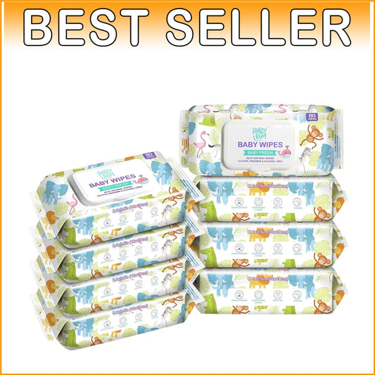 Gentle Unscented Baby Wipes - 640 Count in 8 Flip-Top Packs for Sensitive Skin
