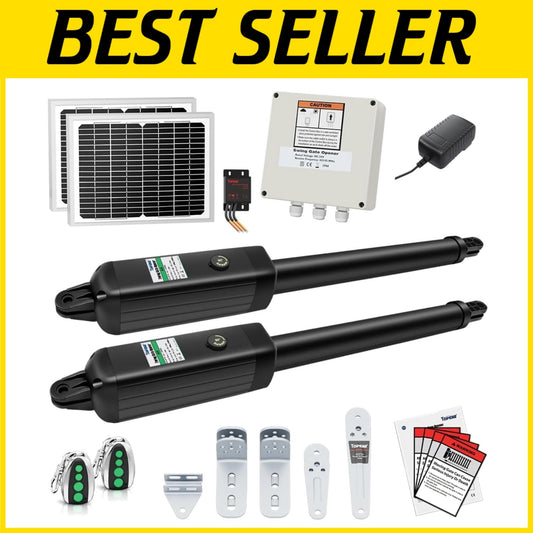 Dual Swing Gate Opener Kit with Solar Power - Easy Install & Strong Performance