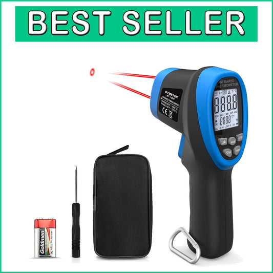 Advanced Non-Contact IR Thermometer Gun -58℉ to 2732℉ with Alarm & Auto Shut-Off