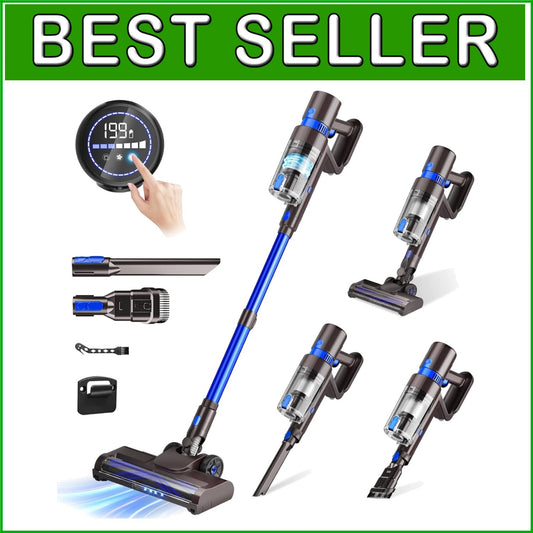 Ultra-Quiet 550W Cordless Vacuum with 3 Modes & LED Interface - Pet Hair Expert