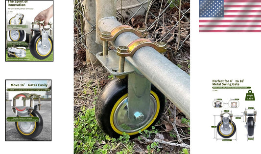 Heavy-Duty 6" Gate Wheels for Metal Tube Gates - 2 Pack Rust-Resistant Solution