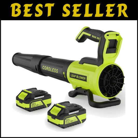 Cordless Leaf Blower with 560 CFM & 180 MPH Power - 2× 4.0Ah Batteries Included