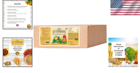 Classic Nutri-Berries for Parrots - Foraging-Friendly & Nutritious 14 lb Pack
