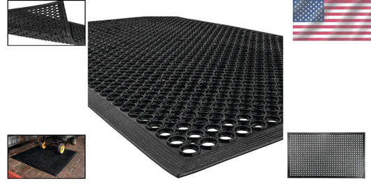 3' x 5' Commercial Kitchen Drainage Mat - Lightweight, Anti-Slip & Beveled Edges