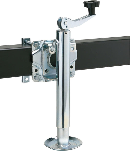 Heavy-Gauge Chrome Trailer Jack with 10-Inch Lifting Capacity – Versatile Use