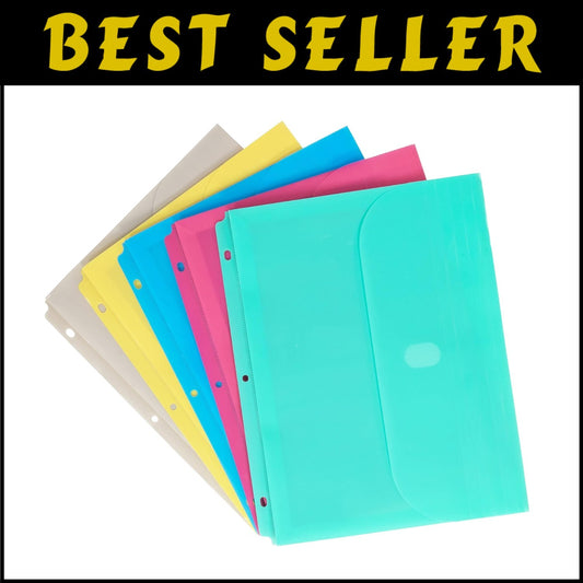 Durable Acid-Free Poly Binder Pockets, Assorted Colors - 200 Sheets Capacity