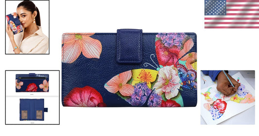 Premium Leather Wallet with Artistic Butterfly Design - Perfect for Everyday Use