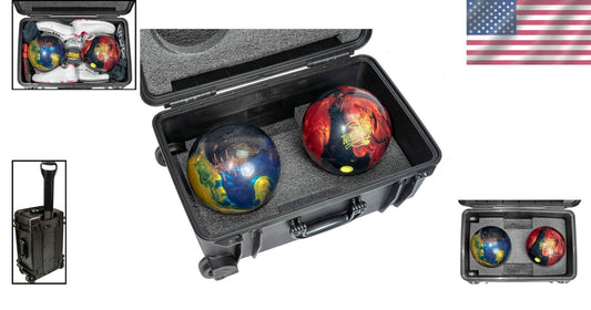 Wheeled Travel Bowling Ball Case with Custom Foam Insert for Maximum Protection