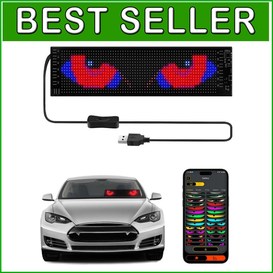 Customizable 14"x4" Waterproof LED Devil Eyes Car Animation Light with Remote