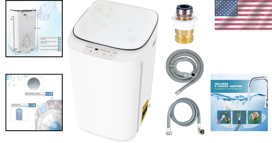 Energy-Efficient 2-in-1 Washer and Spin Dryer - Stainless Steel, 8 Wash Cycles