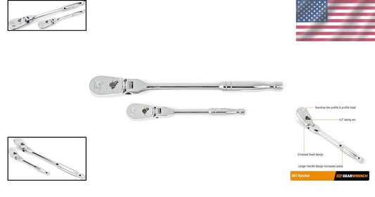 2-Piece Flex Head Ratchet Set with 84 Tooth Mechanism - Professional Quality