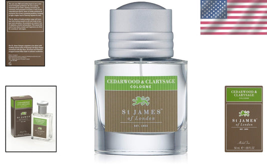Cedarwood & Clarysage Cologne 1.69 Fl Oz - All-Natural, Alcohol-Free Elegance