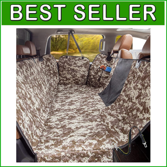 Camouflage Waterproof Dog Seat Cover for Trucks & SUVs with Mesh Therapy Window