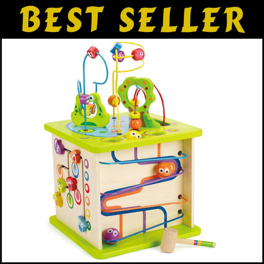 Country Critters Wooden Activity Cube - 5-Sided Learning Toy for Toddlers